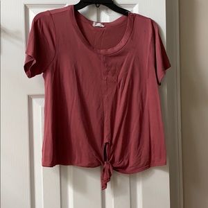 Mauve Front Knot Blouse